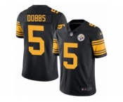 Men Nike Pittsburgh Steelers #5 Joshua Dobbs Elite Black Rush Vapor Untouchable NFL Jersey