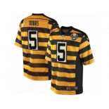 Men Nike Pittsburgh Steelers #5 Joshua Dobbs Elite Yellow Black Alternate 80TH Anniversary Throwback NFL Jersey