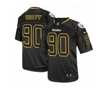 Men Nike Pittsburgh Steelers #90 T. J. Watt Elite Lights Out Black NFL Jersey