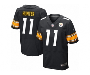 Men's Nike Pittsburgh Steelers #11 Justin Hunter Elite Black Team Color NFL Jersey