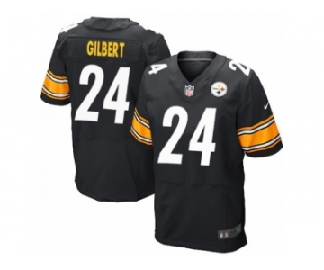 Men's Nike Pittsburgh Steelers #24 Justin Gilbert Elite Black Team Color NFL Jersey