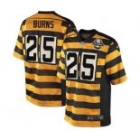 Men's Nike Pittsburgh Steelers #25 Artie Burns Elite Yellow Black Alternate 80TH Anniversary Throwback NFL Jersey