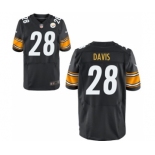 Men's Nike Pittsburgh Steelers #28 Sean Davis Elite Black Team Color NFL Jersey