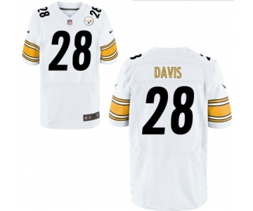 Men's Nike Pittsburgh Steelers #28 Sean Davis Elite White NFL Jersey