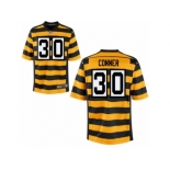 Men's Nike Pittsburgh Steelers #30 James Conner Elite YellowBlack Alternate 80TH Anniversary Throwback NFL Jersey