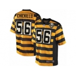 Men's Nike Pittsburgh Steelers #56 Anthony Chickillo Elite Yellow Black Alternate 80TH Anniversary Throwback NFL Jersey