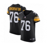 Men's Nike Pittsburgh Steelers #76 Chukwuma Okorafor Black Alternate Vapor Untouchable Elite Player NFL Jersey