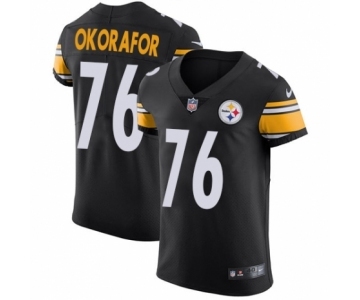 Men's Nike Pittsburgh Steelers #76 Chukwuma Okorafor Black Team Color Vapor Untouchable Elite Player NFL Jersey