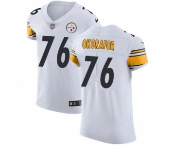 Men's Nike Pittsburgh Steelers #76 Chukwuma Okorafor White Vapor Untouchable Elite Player NFL Jersey