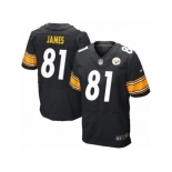 Men's Nike Pittsburgh Steelers #81 Jesse James Elite Black Team Color NFL Jersey