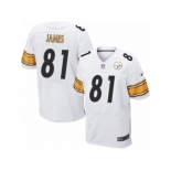 Men's Nike Pittsburgh Steelers #81 Jesse James Elite White NFL Jersey