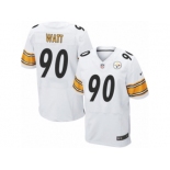 Men's Nike Pittsburgh Steelers #90 T. J. Watt Elite White NFL Jersey