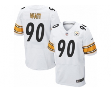 Men's Nike Pittsburgh Steelers #90 T.J. Watt Elite White NFL Jersey