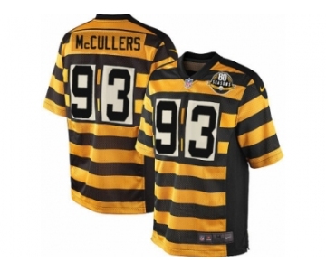 Men's Nike Pittsburgh Steelers #93 Dan McCullers Elite Yellow Black Alternate 80TH Anniversary Throwback NFL Jersey