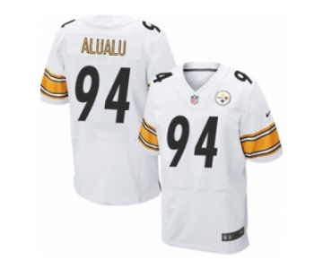 Men's Nike Pittsburgh Steelers #94 Tyson Alualu Elite White NFL Jersey