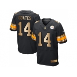 Nike Pittsburgh Steelers #14 Sammie Coates Black Team Color Men's Stitched NFL Elite Gold Jersey