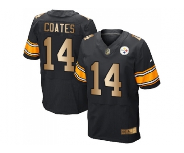 Nike Pittsburgh Steelers #14 Sammie Coates Black Team Color Men's Stitched NFL Elite Gold Jersey