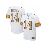 Nike Pittsburgh Steelers #14 Sammie Coates White Men's Stitched NFL Elite Gold Jersey