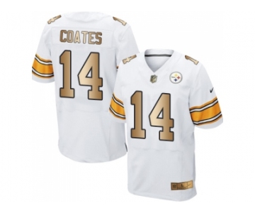 Nike Pittsburgh Steelers #14 Sammie Coates White Men's Stitched NFL Elite Gold Jersey