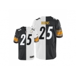 Nike Pittsburgh Steelers #25 Artie Burns White Black Men's Stitched NFL Elite Split Jersey