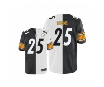 Nike Pittsburgh Steelers #25 Artie Burns White Black Men's Stitched NFL Elite Split Jersey