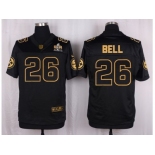 Nike Pittsburgh Steelers #26 Le'Veon Bell Black Pro Line Gold Collection Jersey[Elite]