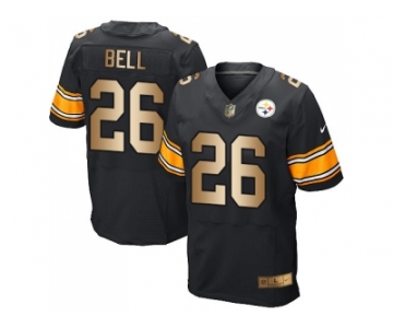 Nike Pittsburgh Steelers #26 Le'Veon Bell Black Team Color Men's Stitched NFL Elite Gold Jersey