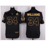 Nike Pittsburgh Steelers #34 DeAngelo Williams Black Pro Line Gold Collection Jersey[Elite]