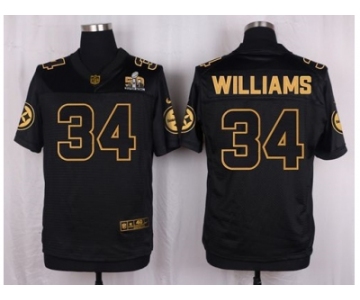 Nike Pittsburgh Steelers #34 DeAngelo Williams Black Pro Line Gold Collection Jersey[Elite]