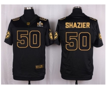 Nike Pittsburgh Steelers #50 Ryan Shazier Black Pro Line Gold Collection Jersey[Elite]