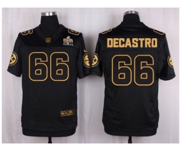 Nike Pittsburgh Steelers #66 David DeCastro Black Pro Line Gold Collection Jersey[Elite]