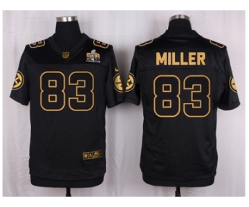 Nike Pittsburgh Steelers #83 Heath Miller Black Pro Line Gold Collection Jersey[Elite]