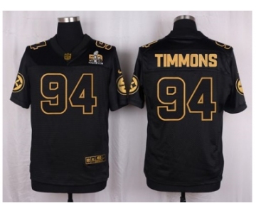 Nike Pittsburgh Steelers #94 Lawrence Timmons Black Pro Line Gold Collection Jersey[Elite]