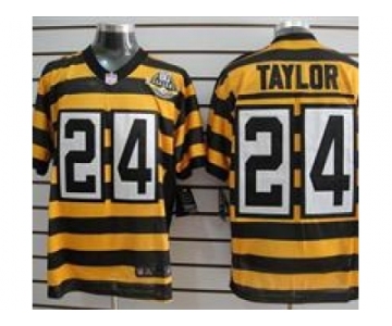 nike Pittsburgh Steelers #24 Taylor throwback yellow black(team 80 anniversary)