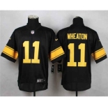 nike nfl jerseys pittsburgh steelers #11 wheaton black[Elite][number golden]