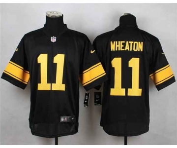 nike nfl jerseys pittsburgh steelers #11 wheaton black[Elite][number golden]