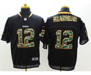 nike nfl jerseys pittsburgh steelers #12 bradshaw black[Elite Camo Fashion]