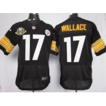 nike nfl jerseys pittsburgh steelers #17 wallace black(Elite 80 anniversary patch)