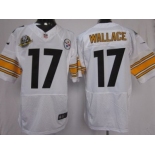 nike nfl jerseys pittsburgh steelers #17 wallace white(Elite 80 anniversary patch)