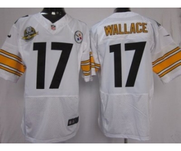 nike nfl jerseys pittsburgh steelers #17 wallace white(Elite 80 anniversary patch)