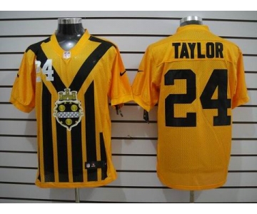 nike nfl jerseys pittsburgh steelers #24 taylor throwback yellow-black 1933