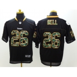 nike nfl jerseys pittsburgh steelers #26 bell black[Elite Camo Fashion]