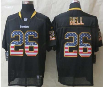 nike nfl jerseys pittsburgh steelers #26 bell black[Elite USA flag fashion][bell]