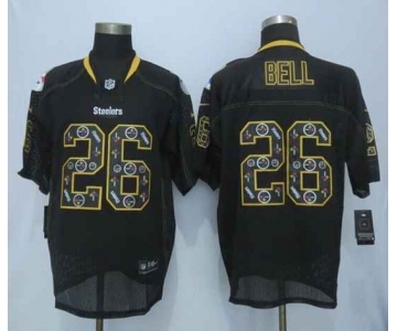 nike nfl jerseys pittsburgh steelers #26 bell black[Elite united sideline][bell]