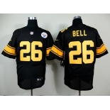 nike nfl jerseys pittsburgh steelers #26 bell black[Elite yellow number]