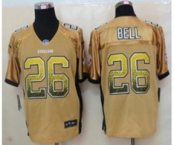 nike nfl jerseys pittsburgh steelers #26 bell gold[Elite drift fashion][bell]