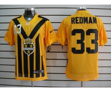 nike nfl jerseys pittsburgh steelers #33 redman throwback yellow-black 1933