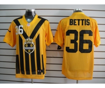 nike nfl jerseys pittsburgh steelers #36 bettis throwback yellow-black 1933