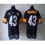 nike nfl jerseys pittsburgh steelers #43 polamalu black[Elite 50th Patch]