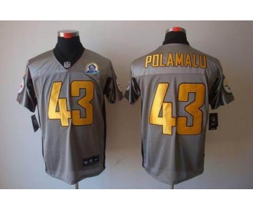 nike nfl jerseys pittsburgh steelers #43 polamalu grey[Elite shadow 50th Patch]